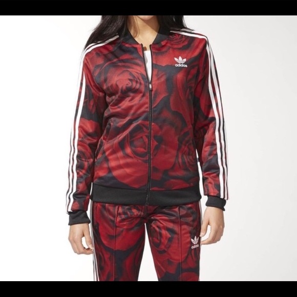 adidas red rose jacket